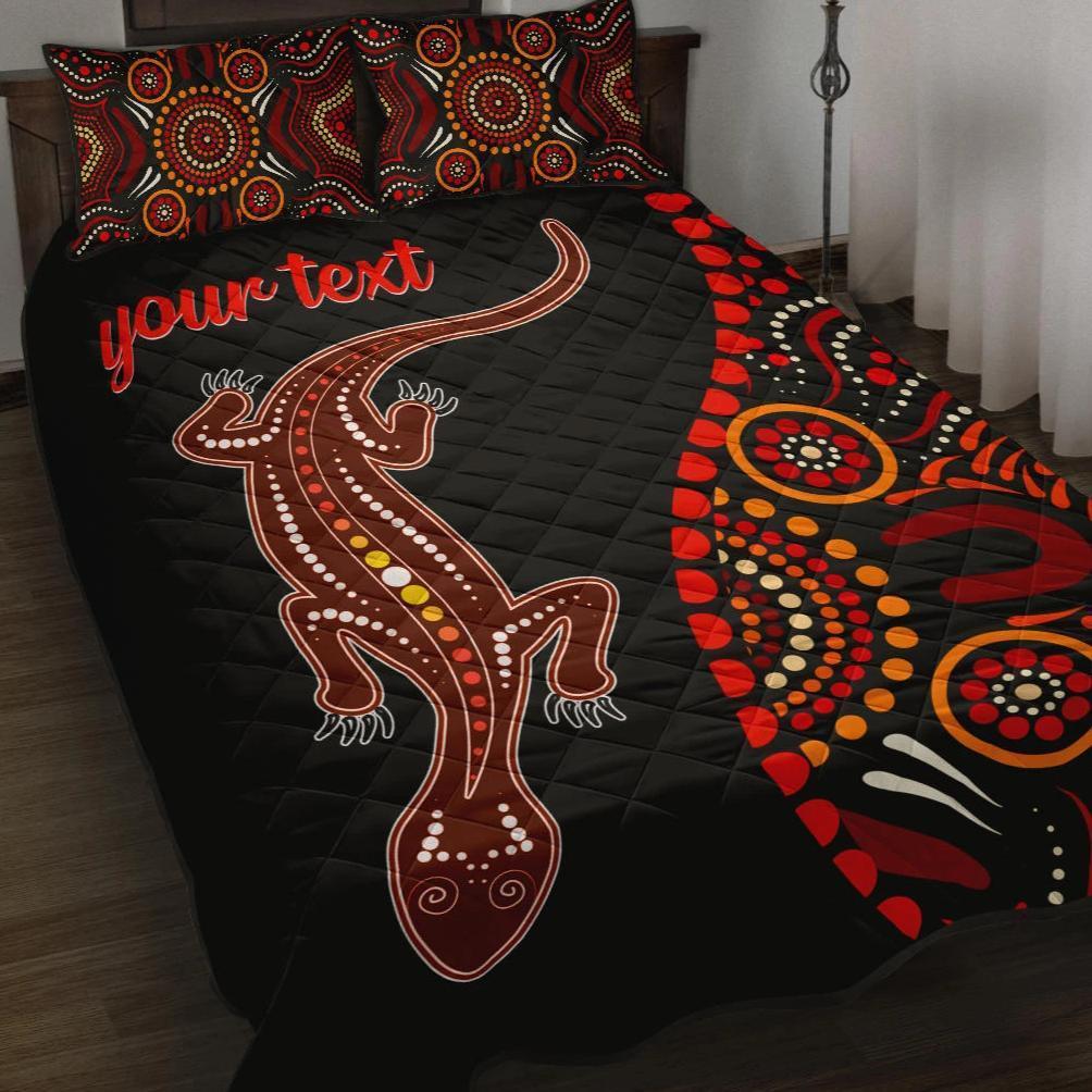aboriginal-personalised-quilt-bed-set-aboriginal-lizard-with-dot-painting-pattern