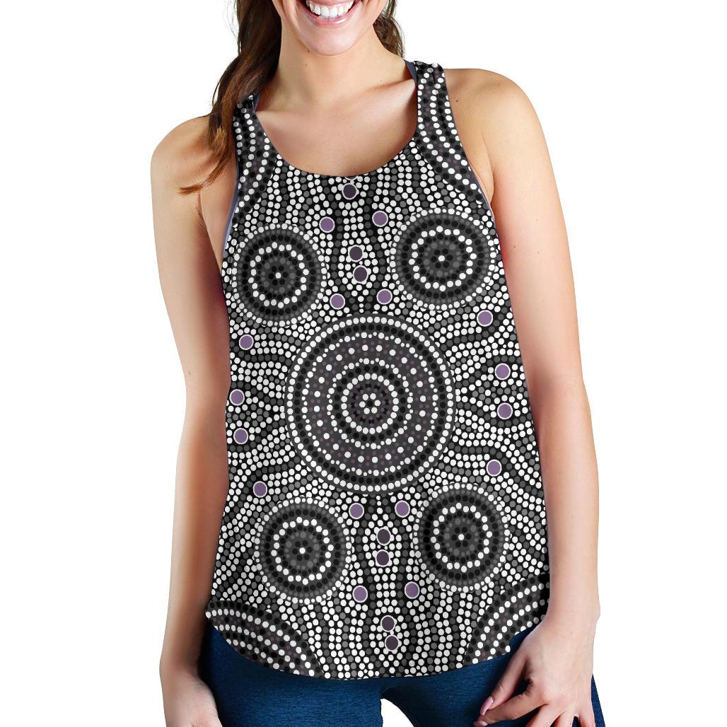 Racerback Tank - Aboriginal Dot Painting Tank Top Ver04 - Women - Vibe Hoodie