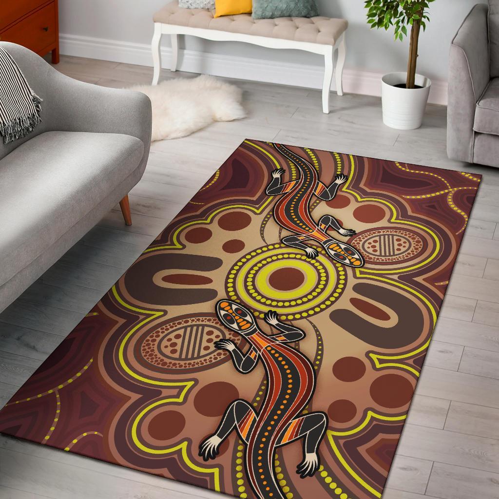 aboriginal-area-rug-indigenous-lizard-dot-painting-art