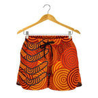 Aboriginal Women's Short - Aboriginal Boomerangs And Dot Circle - Vibe Hoodie