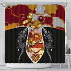 aboriginal-shower-curtain-dot-painting-lizard-boomerang-shower-curtain