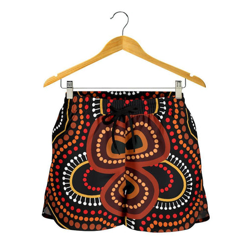 ABoriginal Women's Short - Aboriginal Dot Painting Flowers Style Ver02 - Vibe Hoodie
