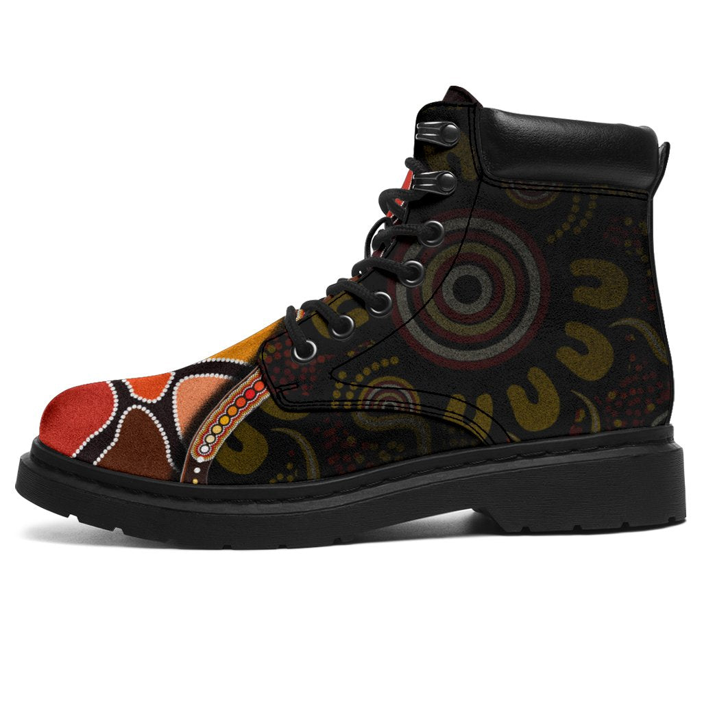 all-season-boot-aboriginal-snake-with-dot-painting