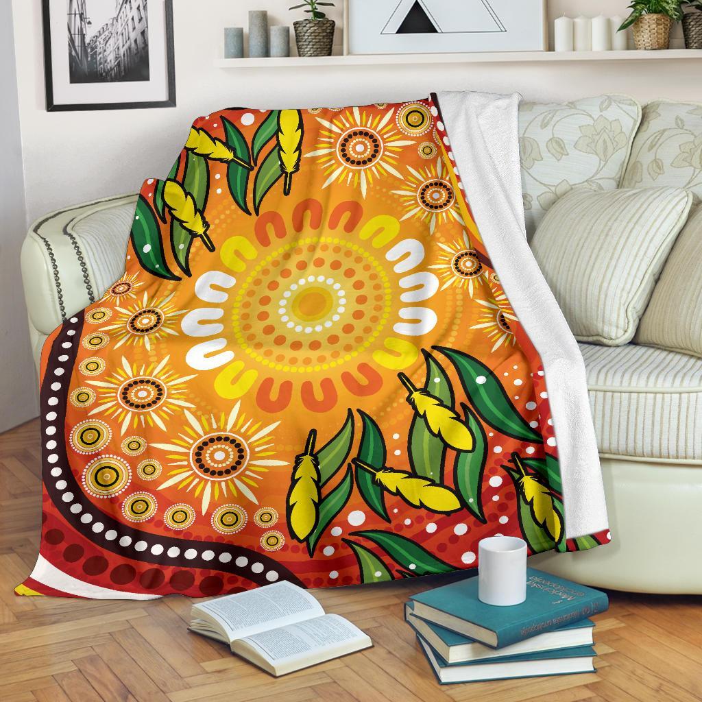 premium-blanket-indigenous-circle-leaf-patterns