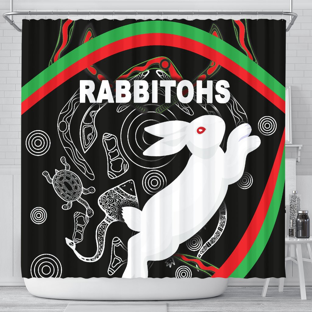 rabbitohs-shower-curtain-indigenous-mystery-vibes