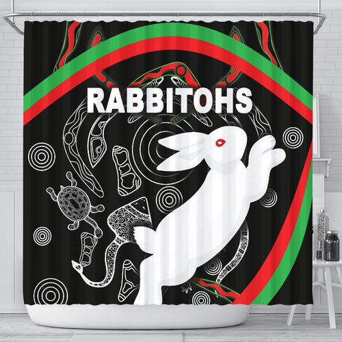 rabbitohs-shower-curtain-indigenous-mystery-vibes