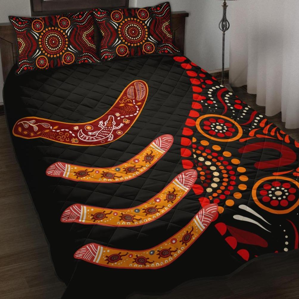 aboriginal-quilt-bed-set-aboriginal-boomerangs-with-dot-painting-pattern