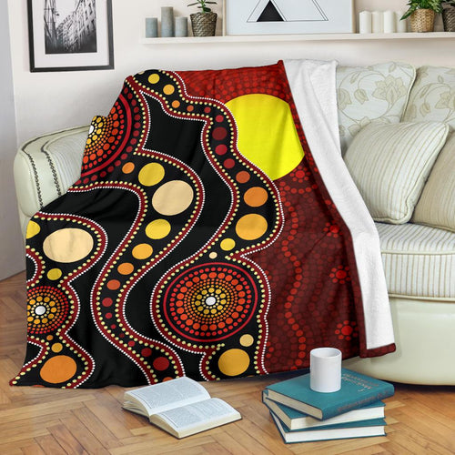 aboriginal-premium-blanket-australia-aboriginal-lives-matter-flag-circle-dot-painting-art