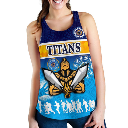 Gold Coast Women Racerback Tank Titans Gladiator Anzac Day 2021 Version - Indigenous - Vibe Hoodie