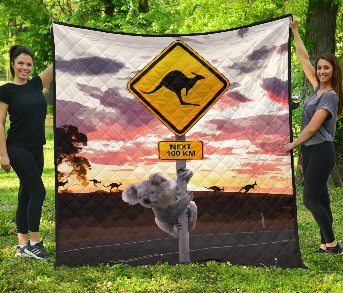 premium-quilts-koala-coverlets-kangaroo-sign-sunset-landscape-art