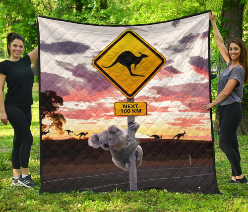 premium-quilts-koala-coverlets-kangaroo-sign-sunset-landscape-art