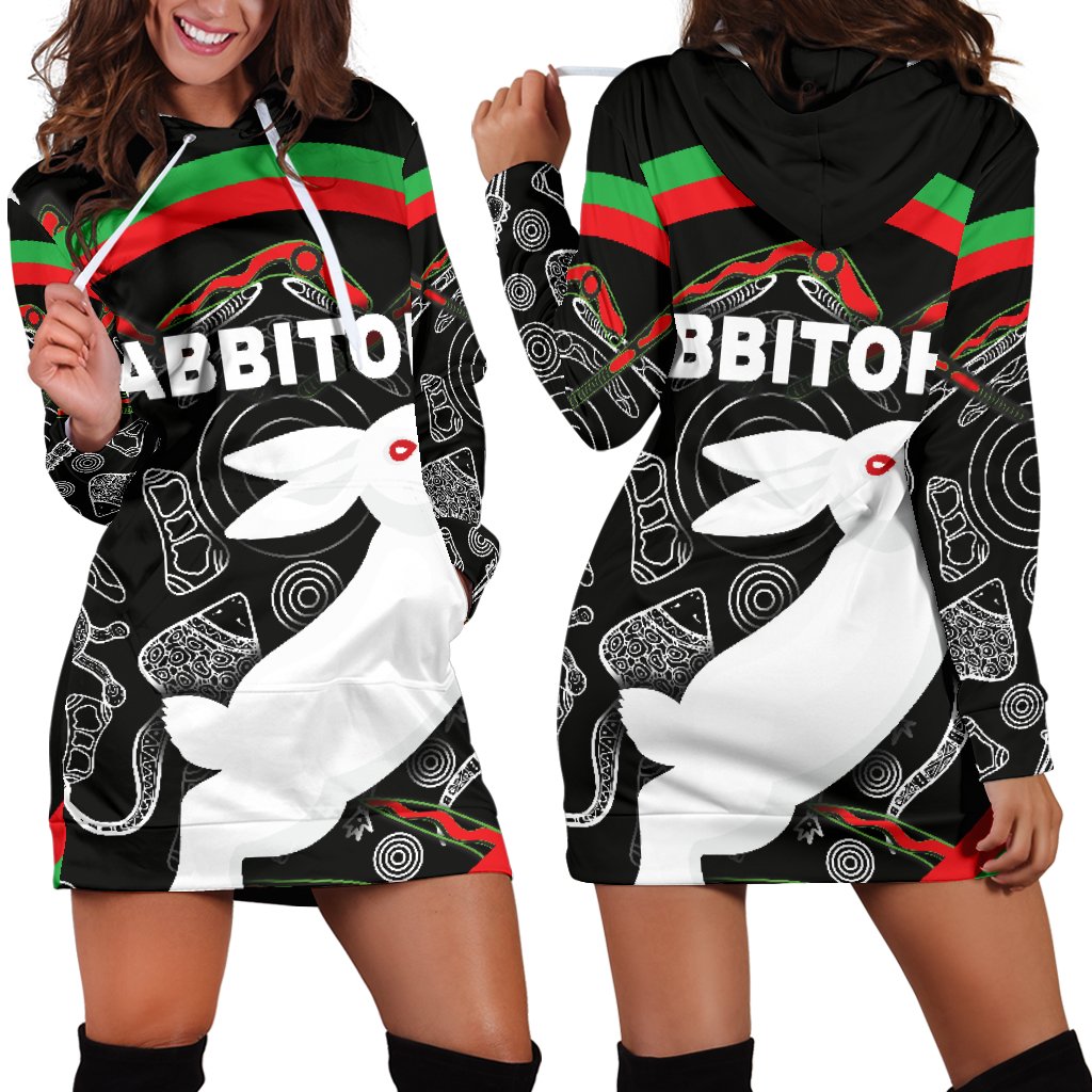 rabbitohs-women-hoodie-dress-indigenous-mystery-vibes