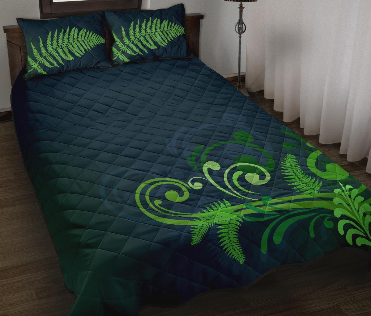 quilt-bed-set-nz-silver-fern-green