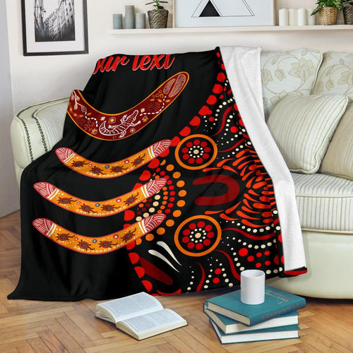 aboriginal-personalised-premium-blanket-aboriginal-boomerangs-with-dot-painting-pattern