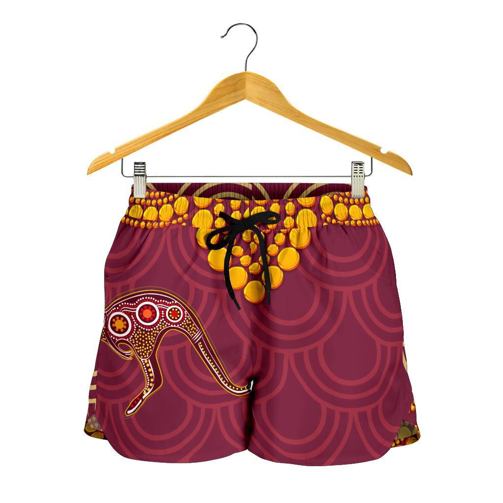 Aboriginal Women's Shorts - Aboriginal Kangaroo - Vibe Hoodie