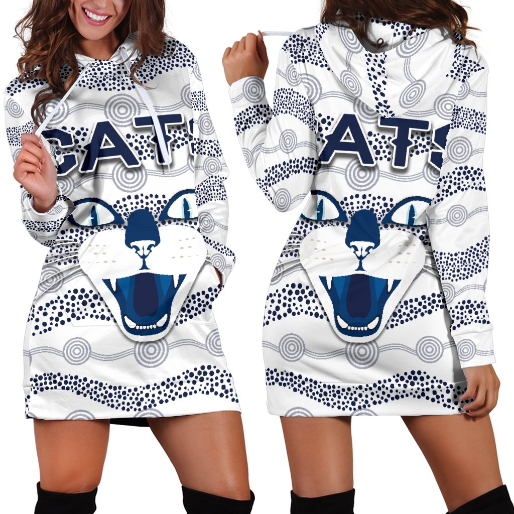 geelong-women-hoodie-dress-cats-indigenous-white