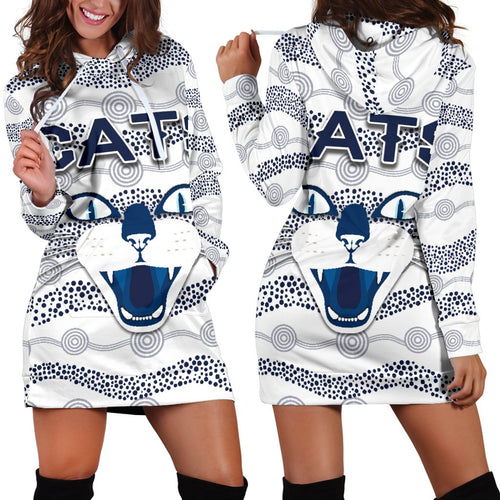 geelong-women-hoodie-dress-cats-indigenous-white