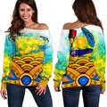 Aboriginal Women's Off Shoulder Sweater, Australia Kangaroo Naidoc Week 2021 - Vibe Hoodie