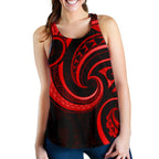 New Zealand Maori Mangopare  Women Racerback Tank Polynesian - Red - Vibe Hoodie
