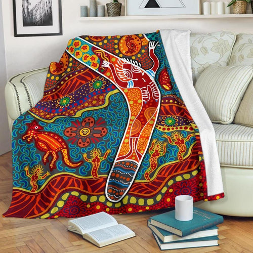 aboriginal-premium-blanket-indigenous-boomerang
