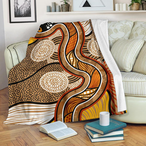 aboriginal-premium-blanket-indigenous-snake-vintage-stye