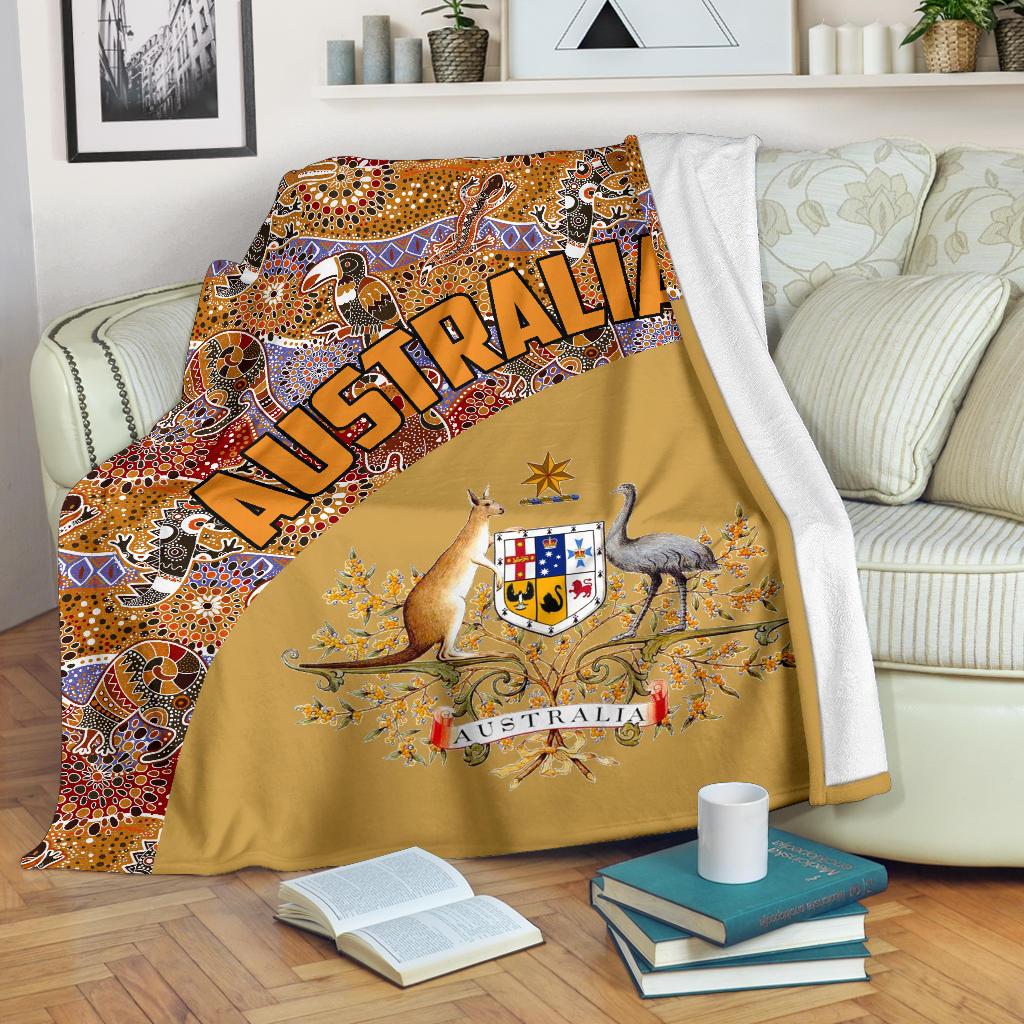 premium-blanket-aboriginal-patterns-blanket-australian-coat-of-arms