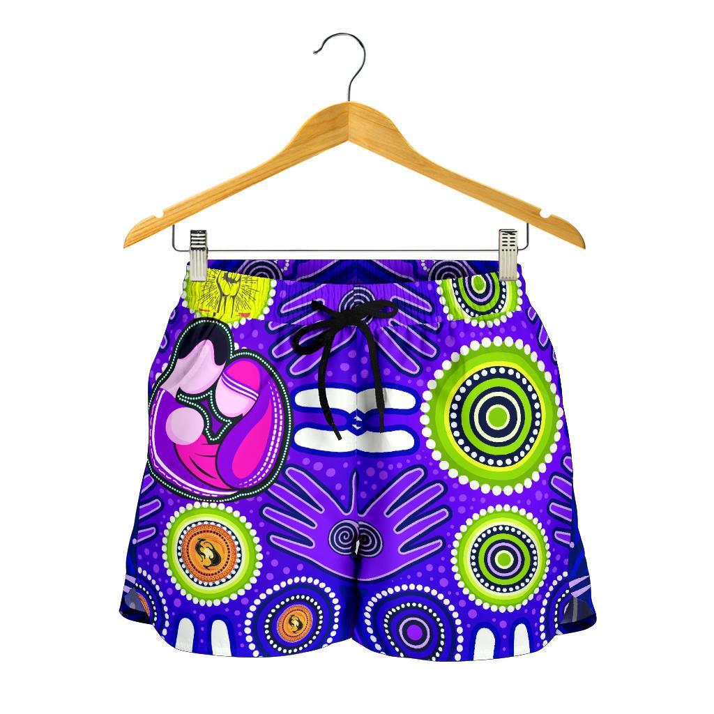 Shorts Women's - Aboriginal Family With Dot Painting art - Vibe Hoodie