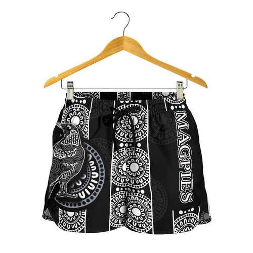 Magpies All Over Print Women's Shorts Aboriginal - Vibe Hoodie