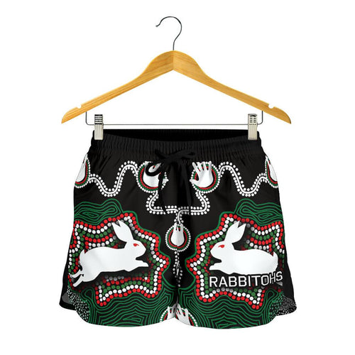 Rabbitohs All Over Print Women's Shorts Aboriginal 2 - Vibe Hoodie