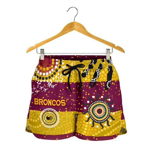 Brisbane Broncos Women Shorts Indigenous Country Style No.1 - Vibe Hoodie