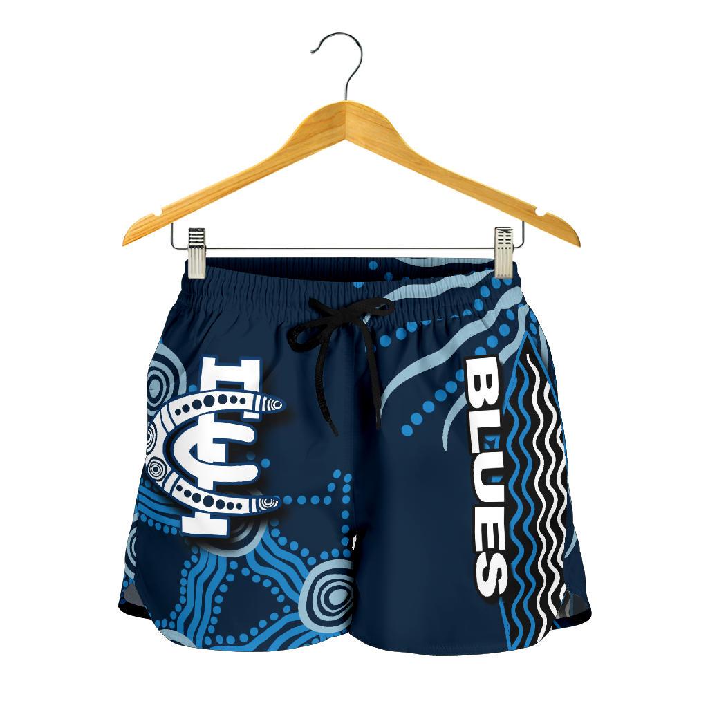 Carlton Blues All Over Print Women's Shorts Aboriginal - Vibe Hoodie