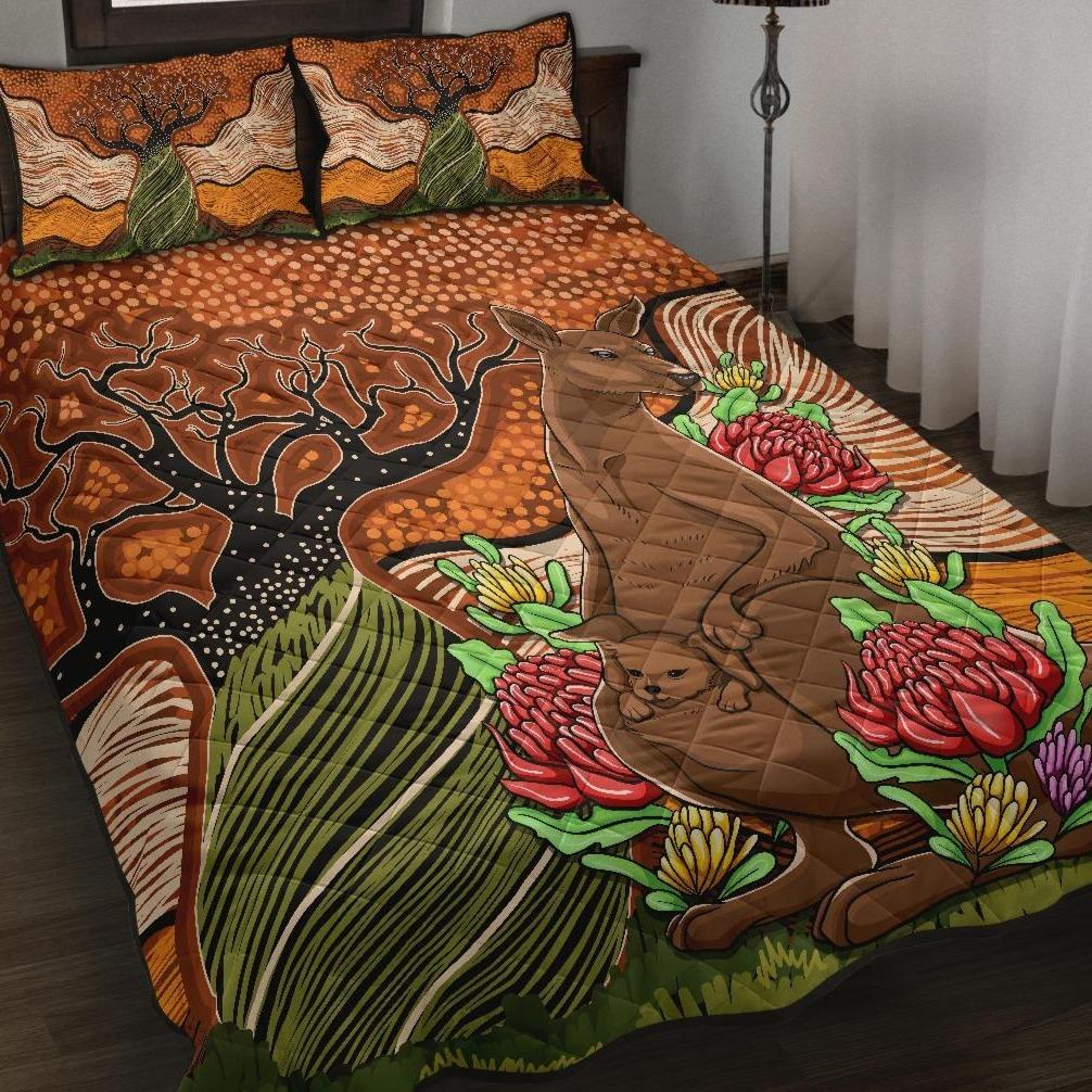 aboriginal-quilt-bed-set-kangaroo-with-indigenous-tree