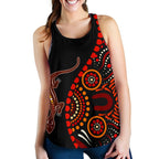 Aboriginal Women's Racerback Tank - Aboriginal Lizard With Dot Painting Patterns - Vibe Hoodie