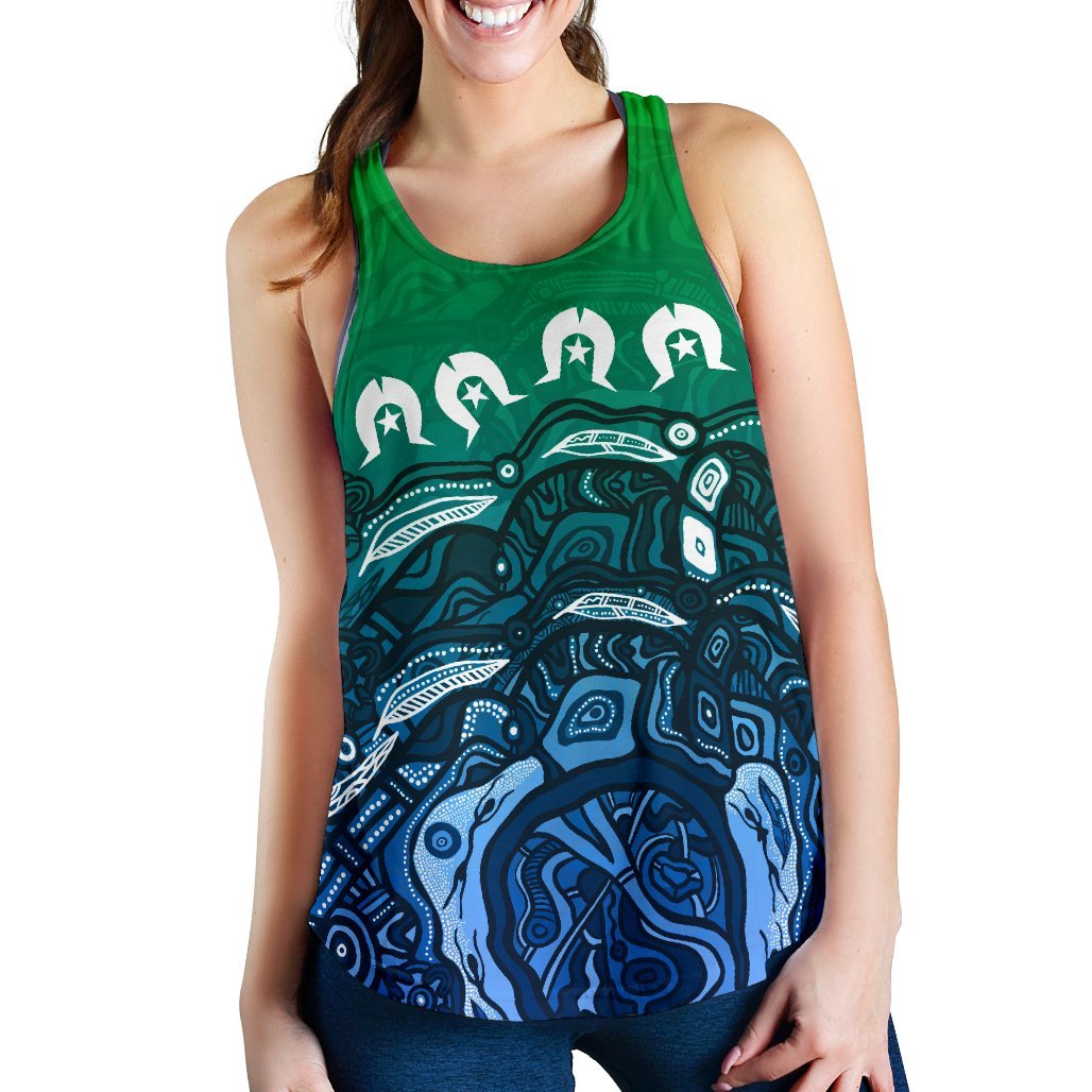 Torres Strait Islands Women's Racerback Tank - Blue - Vibe Hoodie