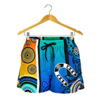 Aboriginal Women's Shorts  - Indigenous Turtle Dot Painting Art - Vibe Hoodie