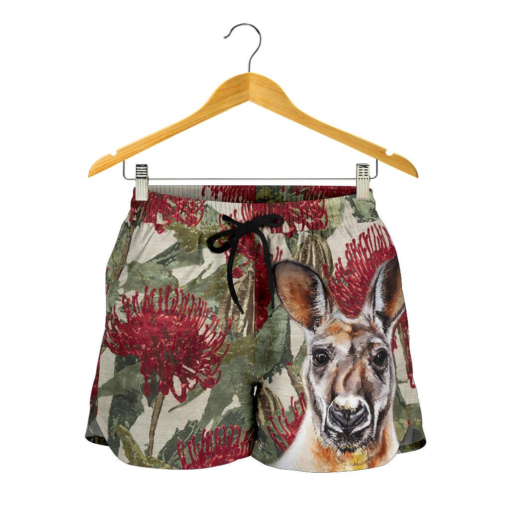 Short - Kangaroo Short Waratah Painting - Women - Vibe Hoodie