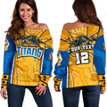(Custom Personalised) Titans Women's Off Shoulder Sweater Gold Coast Aboriginal Armor Version - Vibe Hoodie