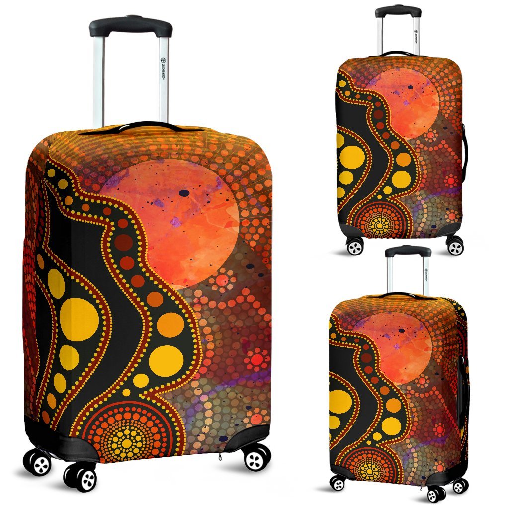aboriginal-luggage-covers-australia-indigenous-flag-circle-dot-painting-art-golden