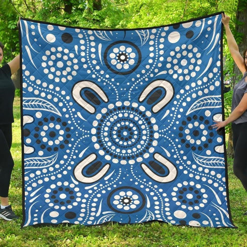 aboriginal-premium-quilt-indigenous-circle-dot-painting-blue-color