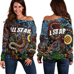 Australia Indigenous Women's Off Shoulder Sweater All Stars - Vibe Hoodie
