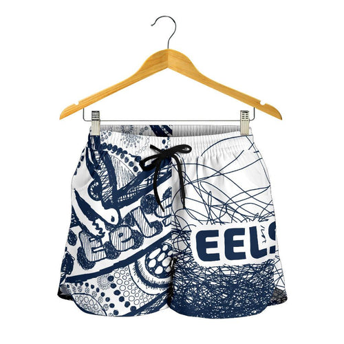 Eels Rugby All Over Print Women's Shorts Line Art Special Version - Vibe Hoodie