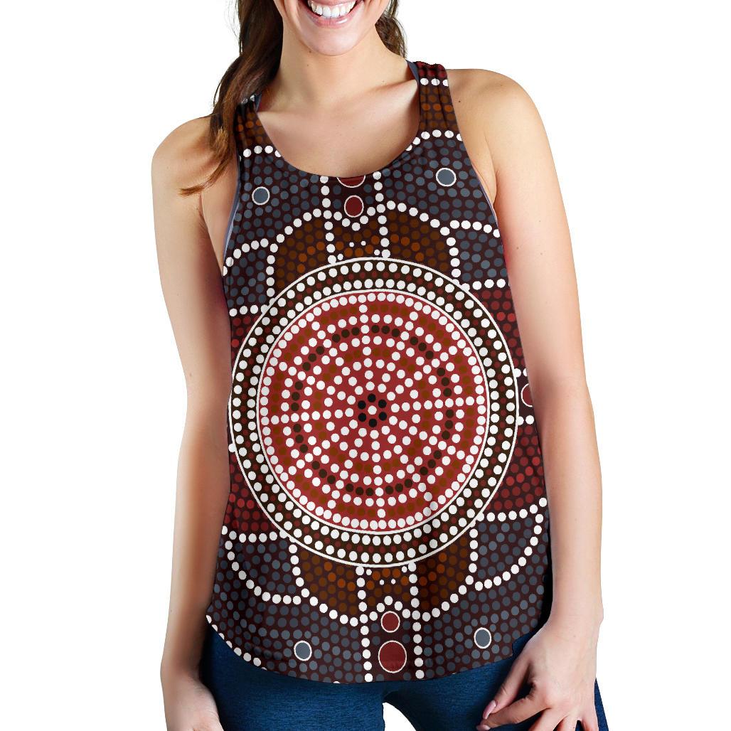 Racerback Tank - Aboriginal Dot Painting Tank Top Ver03 - Women - Vibe Hoodie