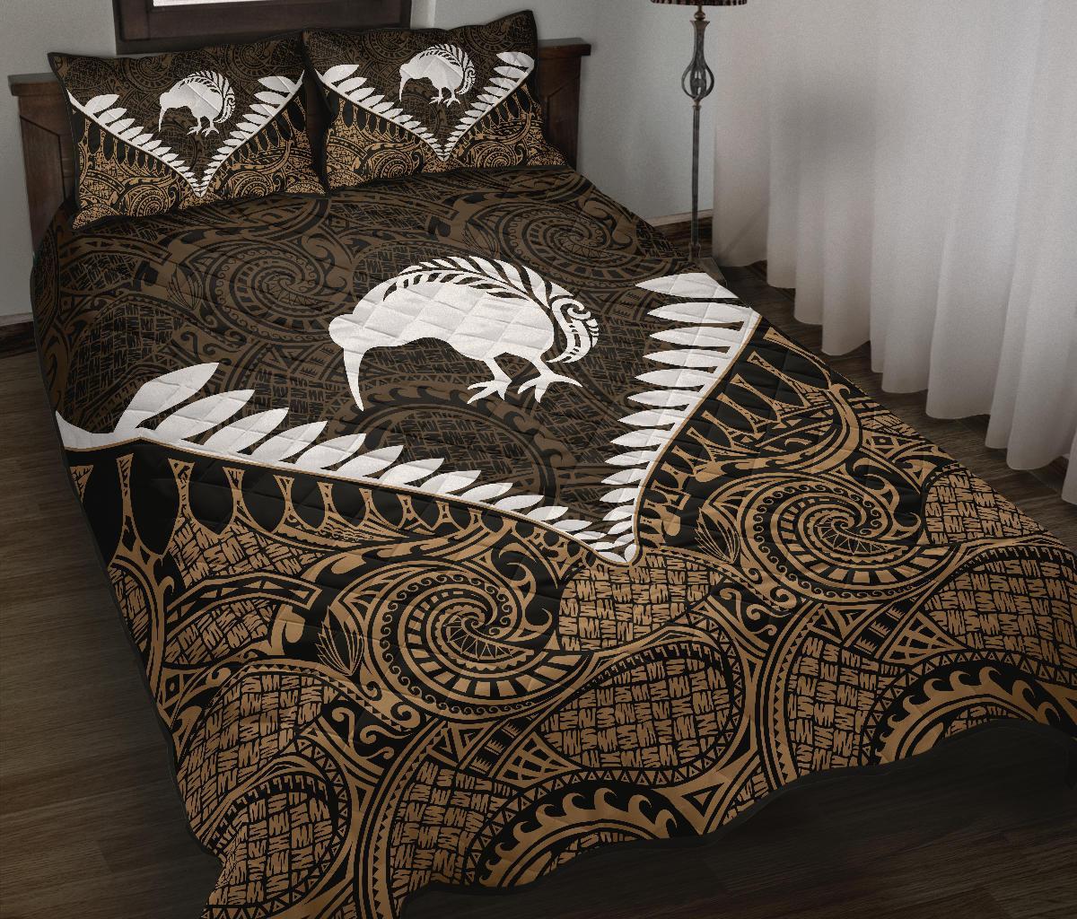 kiwi-silver-fern-classic-quilt-bed-set-gold