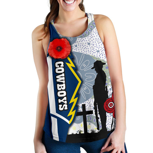Cowboys Women's Racerback Tank North Aboriginal Anzac Day - Vibe Hoodie