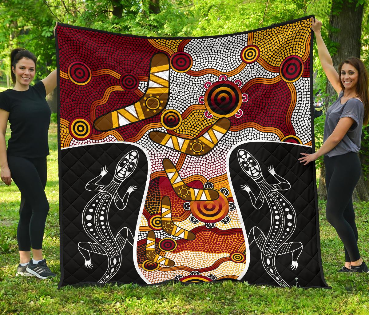 premium-quilt-aboriginal-dot-painting-lizard-quilt