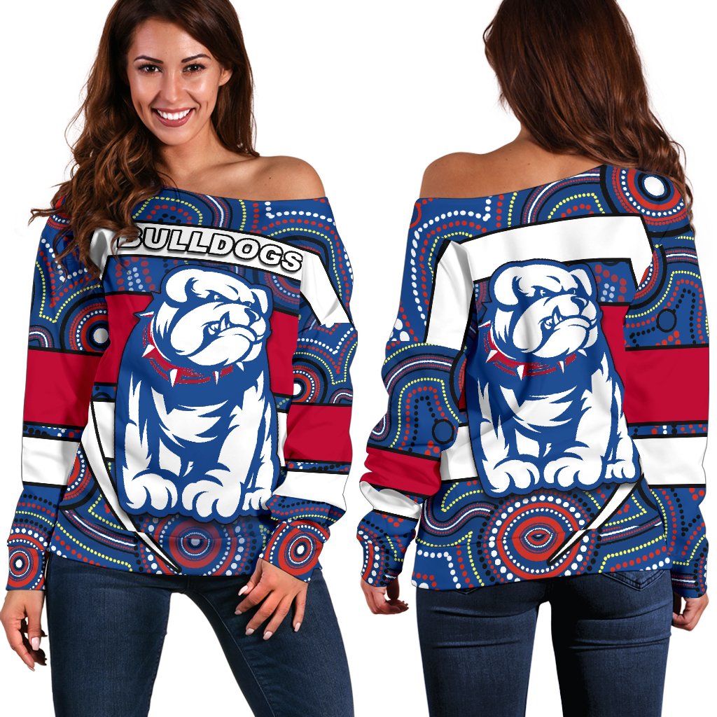 Western Football Bulldogs Off Shoulder Sweater Redamancy Indigenous Australian - Vibe Hoodie