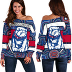 Western Football Bulldogs Off Shoulder Sweater Redamancy Indigenous Australian - Vibe Hoodie
