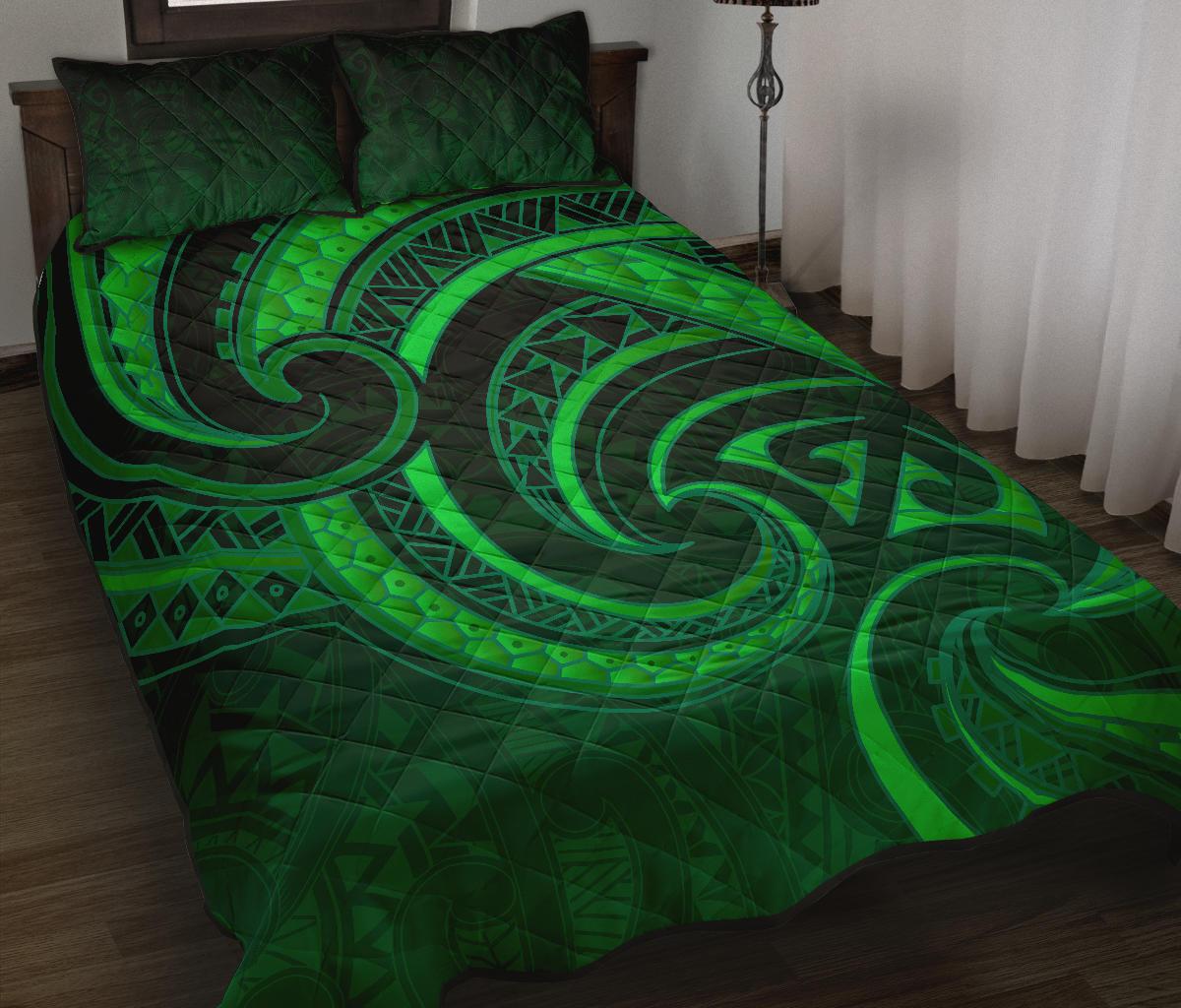 new-zealand-maori-mangopare-quilt-bed-set-polynesian-green