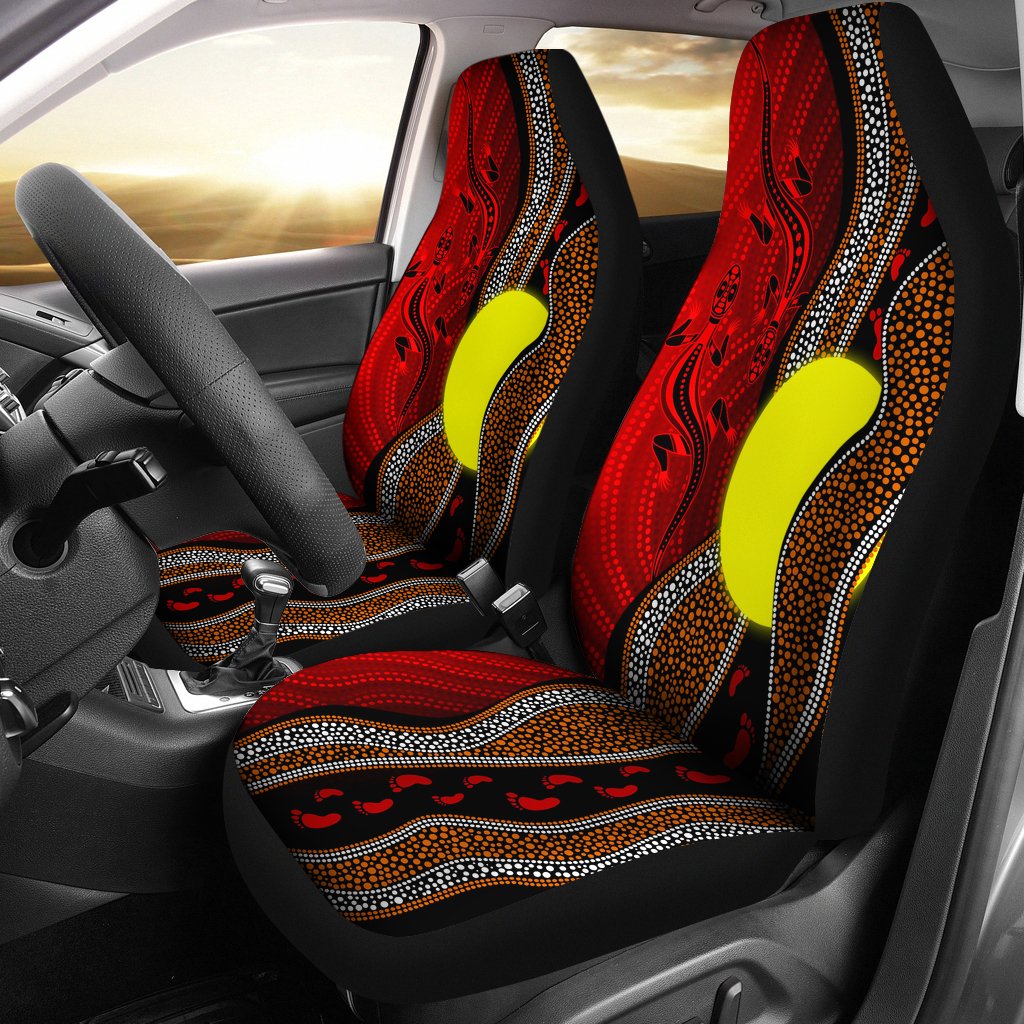 aboriginal-carseat-covers-aboriginal-flag-lizard-dot-painting-style