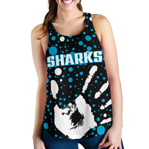 Sharks Indigenous Women's Racerback Tank Minimalism Version - Vibe Hoodie